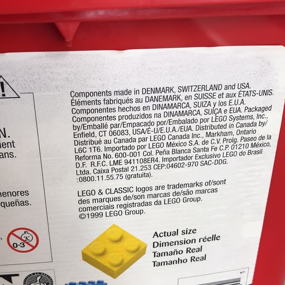 Lego Toys Vintage Lego 999 Classic 4285 Plastic Red Bucket Tote With Legos Inside Poshmark